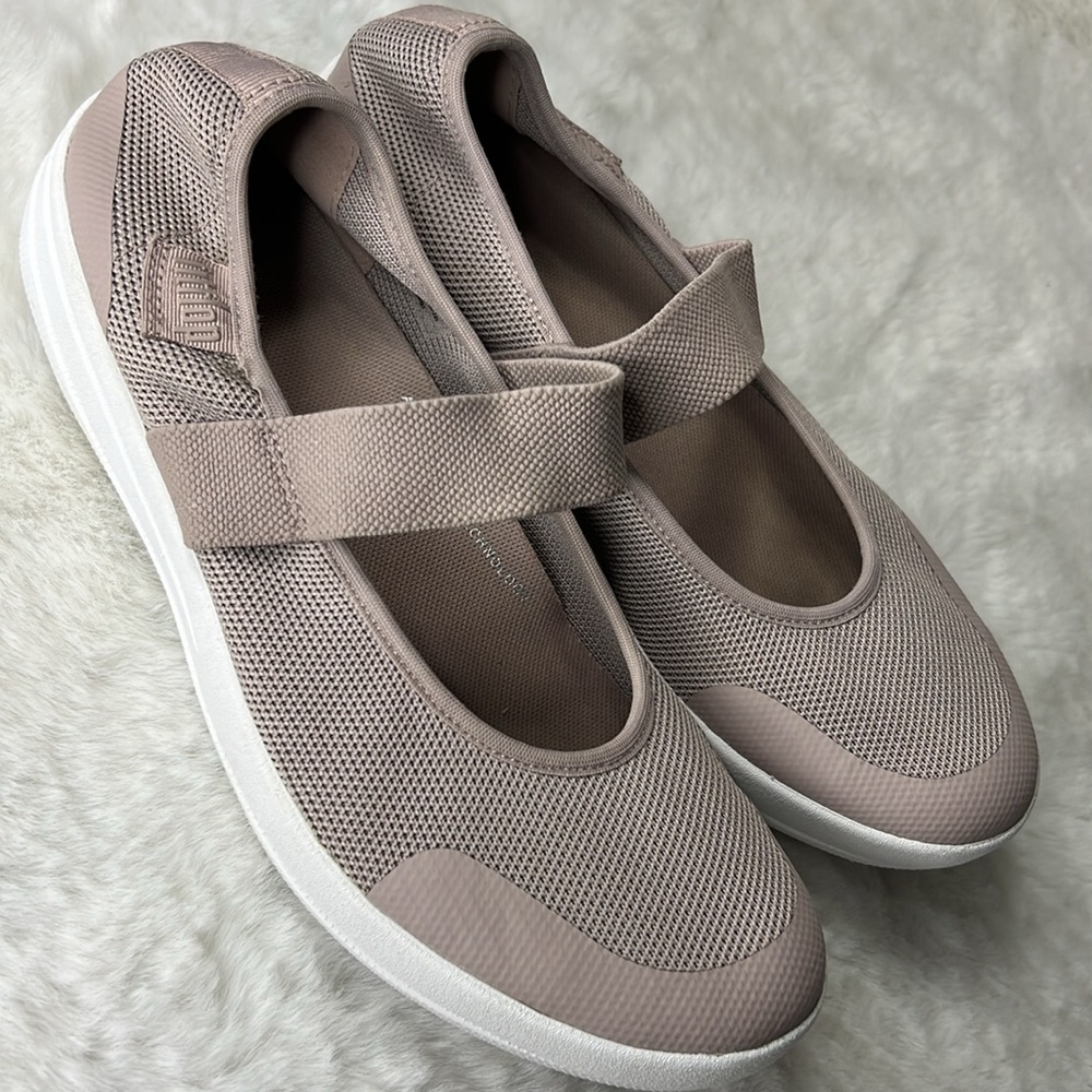 Fitflop UberKnit Mary Jane Ballet Strap‎ Flats Slip On Soft Comfort Nude Blush 8
